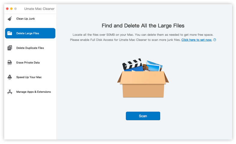 Select the Delete Large Files Module