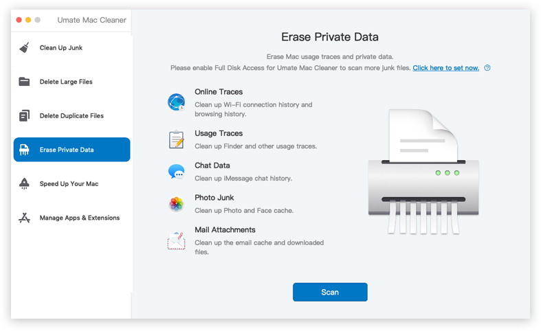 Choose the Erase Private Data Module