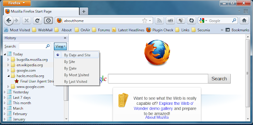 clear Firefox history windows