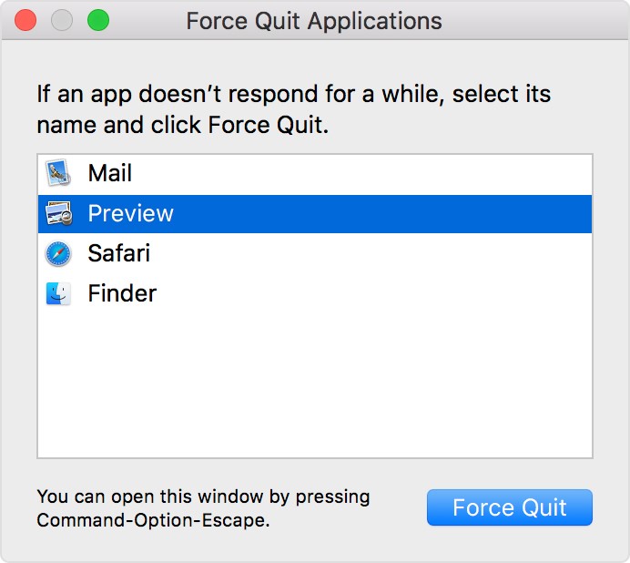 Force Quit RAM-Hungry Applications