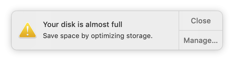 Mac says not enough disk space