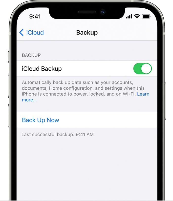 Turning off iCloud Backup