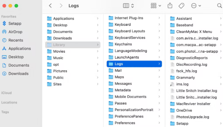 how to delete log files on Mac