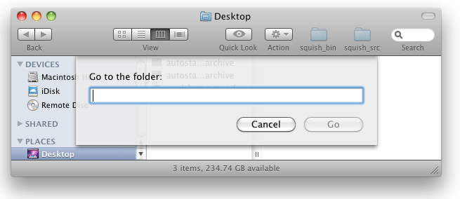 use the go-to folder feature