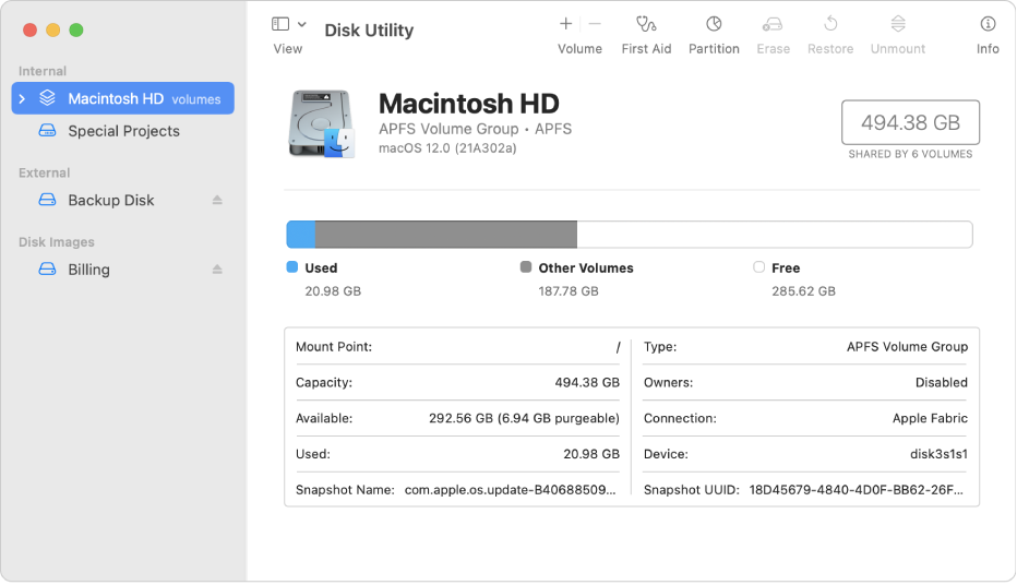 Utilize Disk Utility