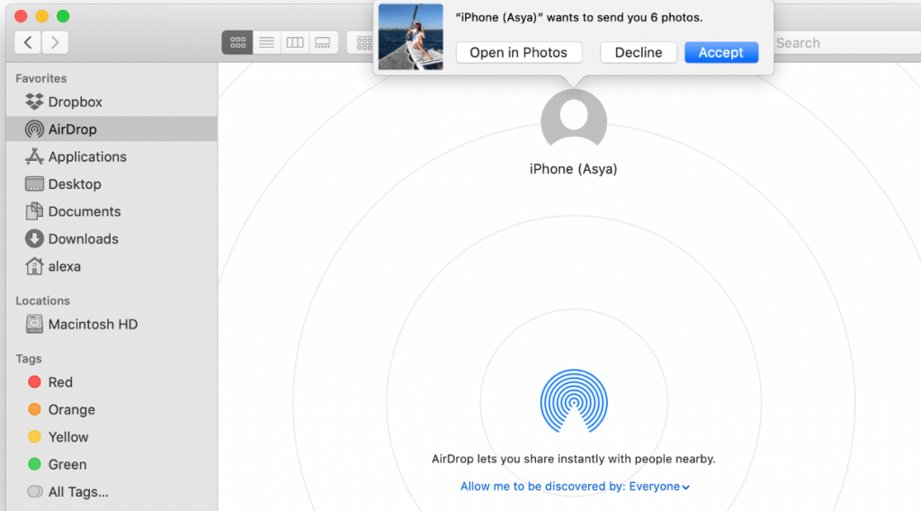 How to AirDrop from iPhone to Mac