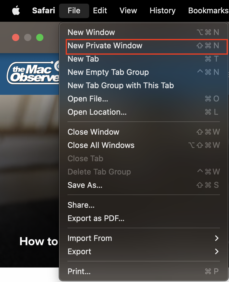 how to go private on safari mac