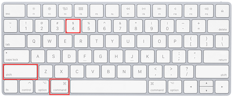 Command + Shift + 4