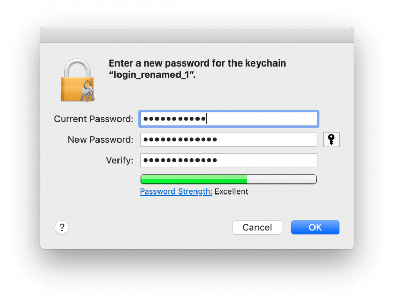 Create a New Keychain Password