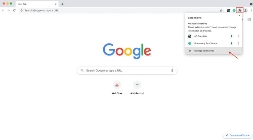 Disable Chrome Extensions