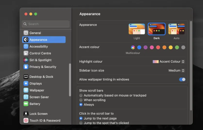 how to get dark mode on Mac