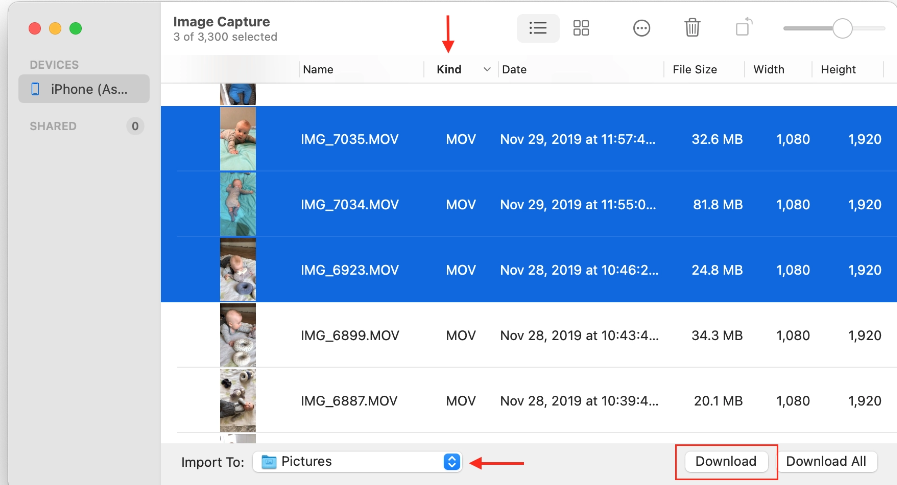 How to transfer videos from iPhone to Mac using Image Capture