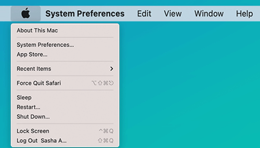 Mac menu bar settings