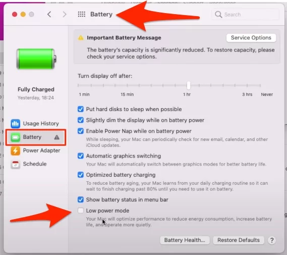 optimize energy saver settings 