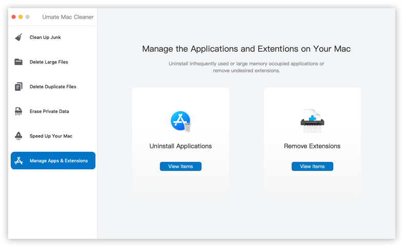 Pick Manage Apps & Extensions